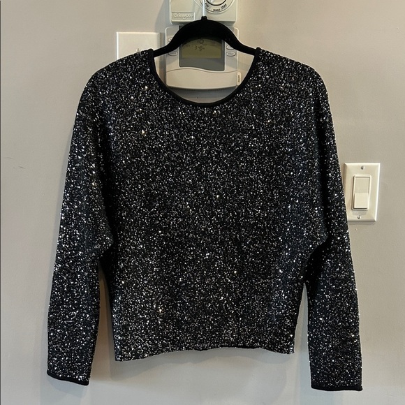 VELVET By Graham & Spencer Opaline Sequin Knits Sweater - Picture 2 of 9
